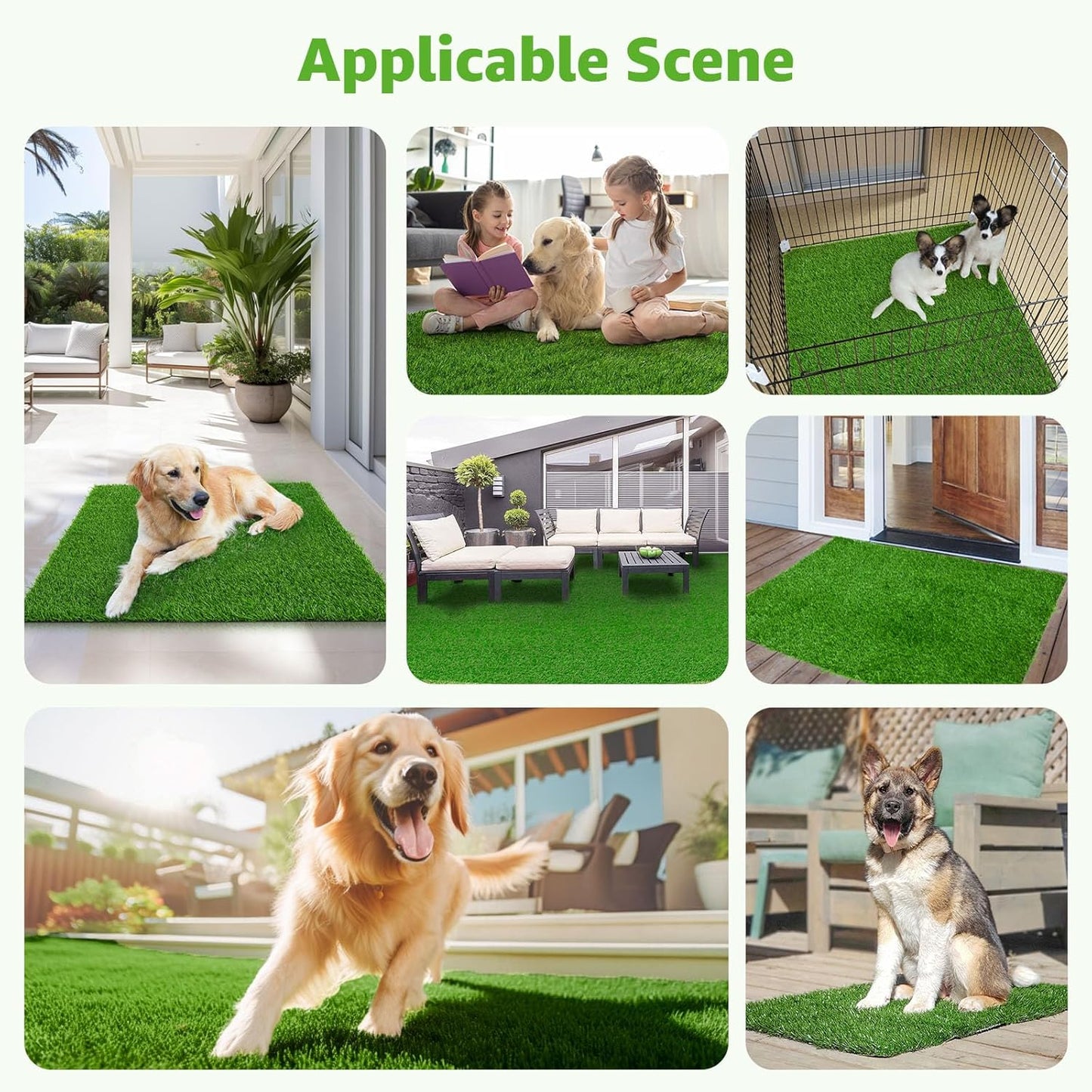Artificial Dog Grass Pee Pad 20”x 25” 2 Pack, Grass Pad for Dogs Indoor Potty Training, Replacement Turf for Puppy, Washable Reusable Realistic Fake Grass Mat for Apartment, Balcony