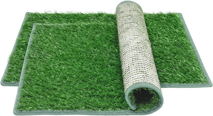 Artificial Dog Grass Pee Pad 20”x 25” 2 Pack, Grass Pad for Dogs Indoor Potty Training, Replacement Turf for Puppy, Washable Reusable Realistic Fake Grass Mat for Apartment, Balcony