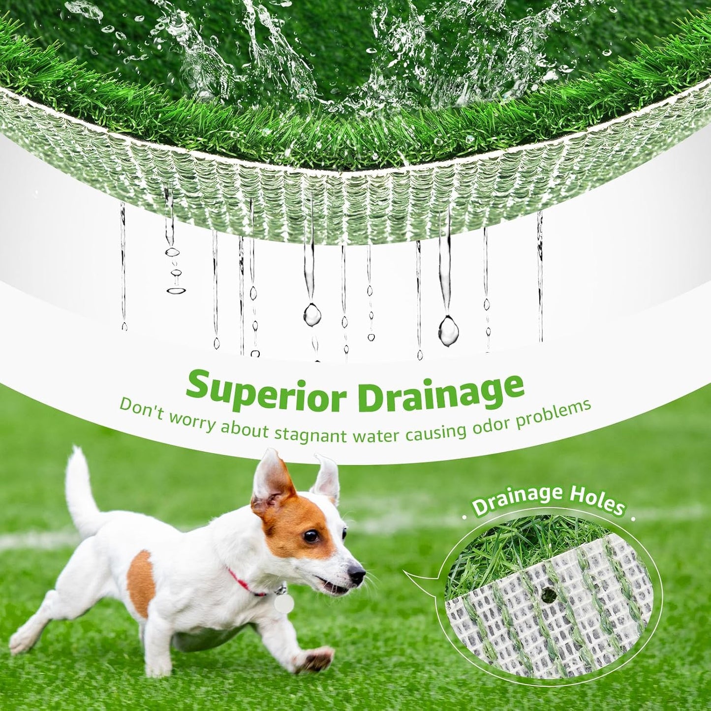 Artificial Dog Grass Pee Pad 20”x 25” 2 Pack, Grass Pad for Dogs Indoor Potty Training, Replacement Turf for Puppy, Washable Reusable Realistic Fake Grass Mat for Apartment, Balcony