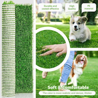 Artificial Dog Grass Pee Pad 20”x 25” 2 Pack, Grass Pad for Dogs Indoor Potty Training, Replacement Turf for Puppy, Washable Reusable Realistic Fake Grass Mat for Apartment, Balcony