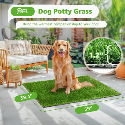 Artificial Dog Grass Pee Pad 20”x 25” 2 Pack, Grass Pad for Dogs Indoor Potty Training, Replacement Turf for Puppy, Washable Reusable Realistic Fake Grass Mat for Apartment, Balcony