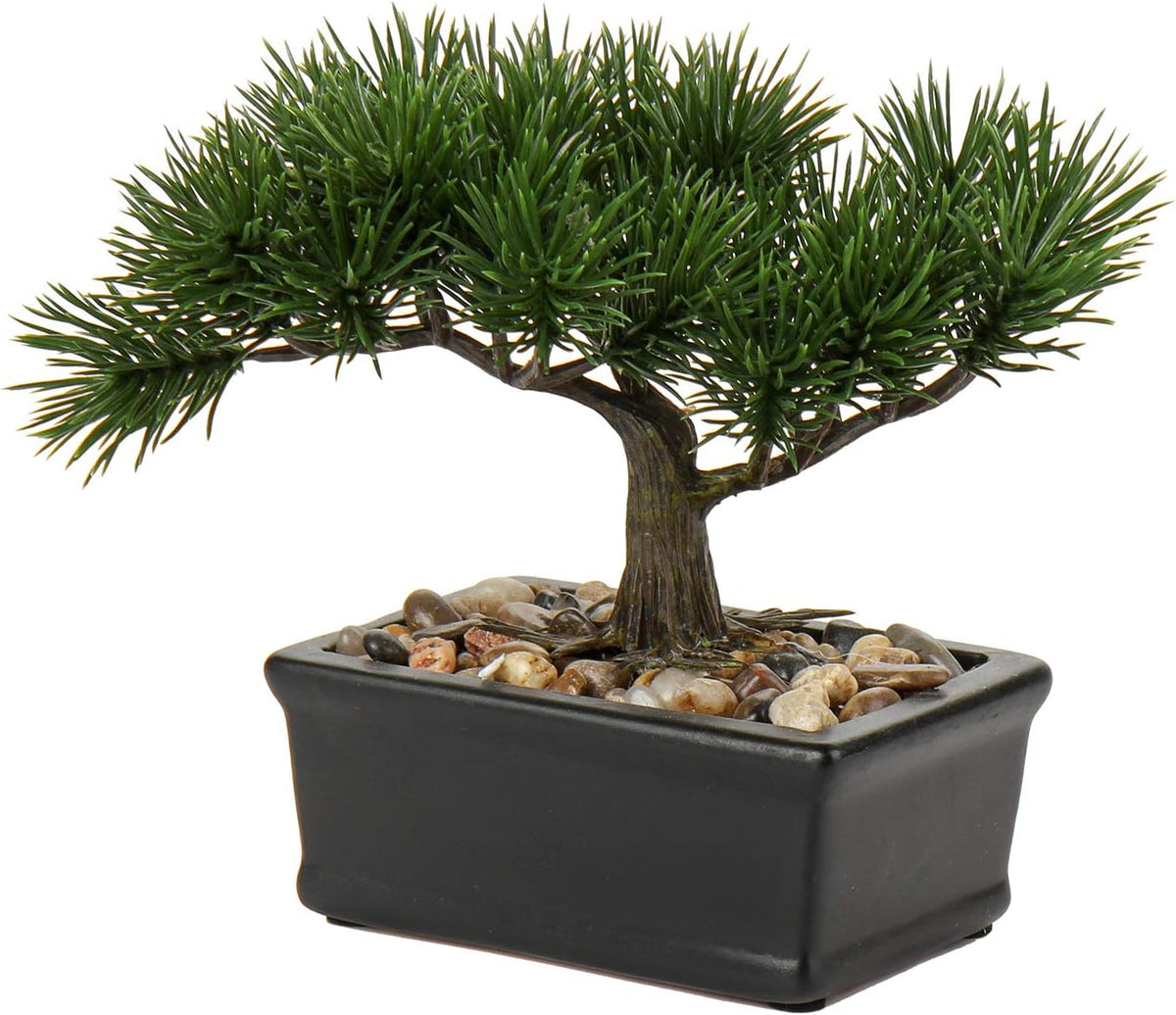Artificial Bonsai Tree Juniper Faux Plants Indoor Fake Plants Decor with Blue Square Ceramic Pots for Home Table Office Desk Bathroom Shelf Bedroom Living Room Farmhouse Decorations