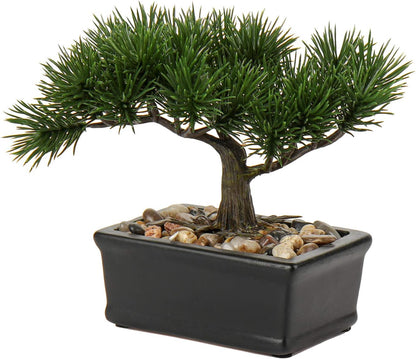 Artificial Bonsai Tree Juniper Faux Plants Indoor Fake Plants Decor with Blue Square Ceramic Pots for Home Table Office Desk Bathroom Shelf Bedroom Living Room Farmhouse Decorations