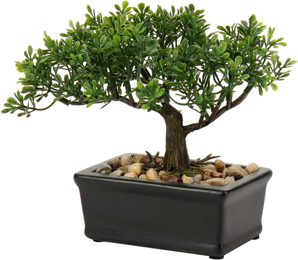 Artificial Bonsai Tree Juniper Faux Plants Indoor Fake Plants Decor with Blue Square Ceramic Pots for Home Table Office Desk Bathroom Shelf Bedroom Living Room Farmhouse Decorations