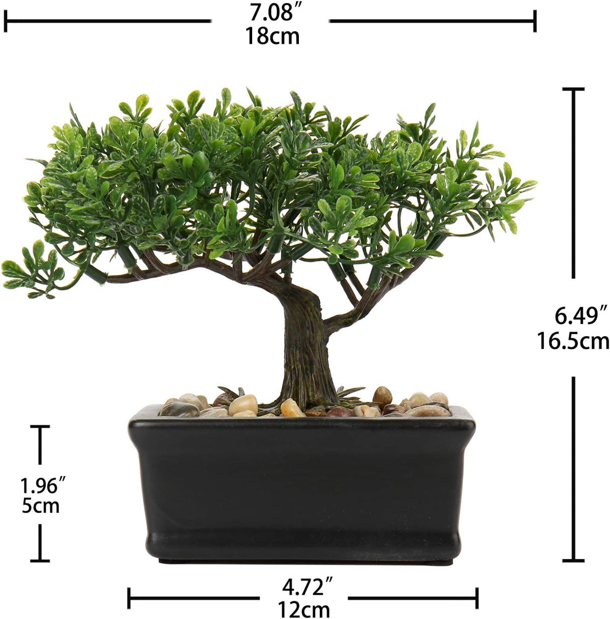 Artificial Bonsai Tree Juniper Faux Plants Indoor Fake Plants Decor with Blue Square Ceramic Pots for Home Table Office Desk Bathroom Shelf Bedroom Living Room Farmhouse Decorations