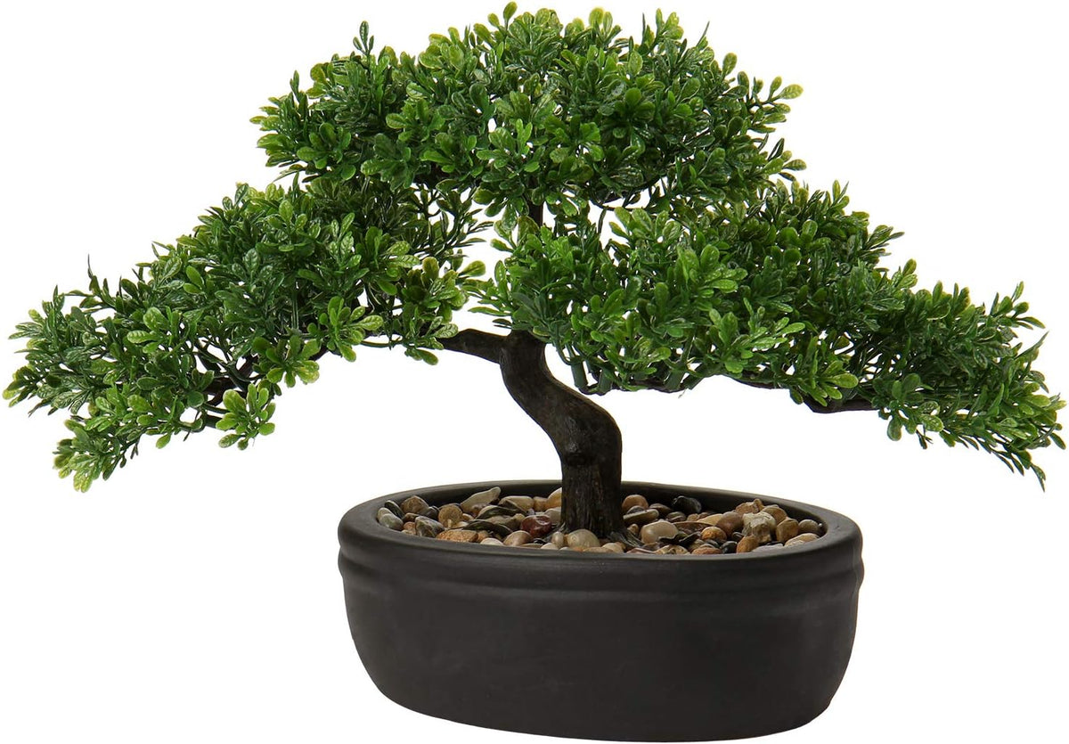 Artificial Bonsai Tree Juniper Faux Plants Indoor Fake Plants Decor with Blue Square Ceramic Pots for Home Table Office Desk Bathroom Shelf Bedroom Living Room Farmhouse Decorations