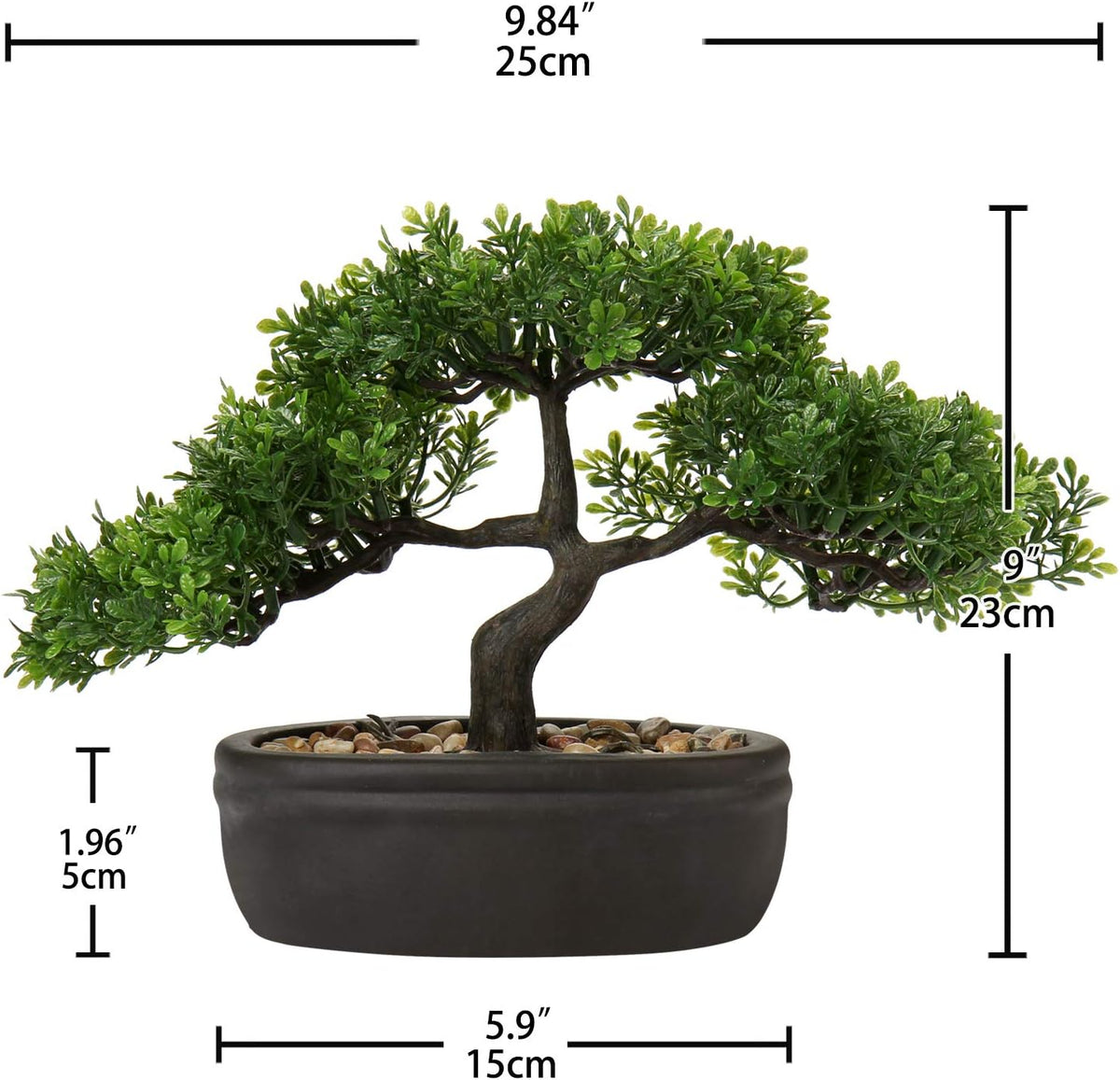 Artificial Bonsai Tree Juniper Faux Plants Indoor Fake Plants Decor with Blue Square Ceramic Pots for Home Table Office Desk Bathroom Shelf Bedroom Living Room Farmhouse Decorations