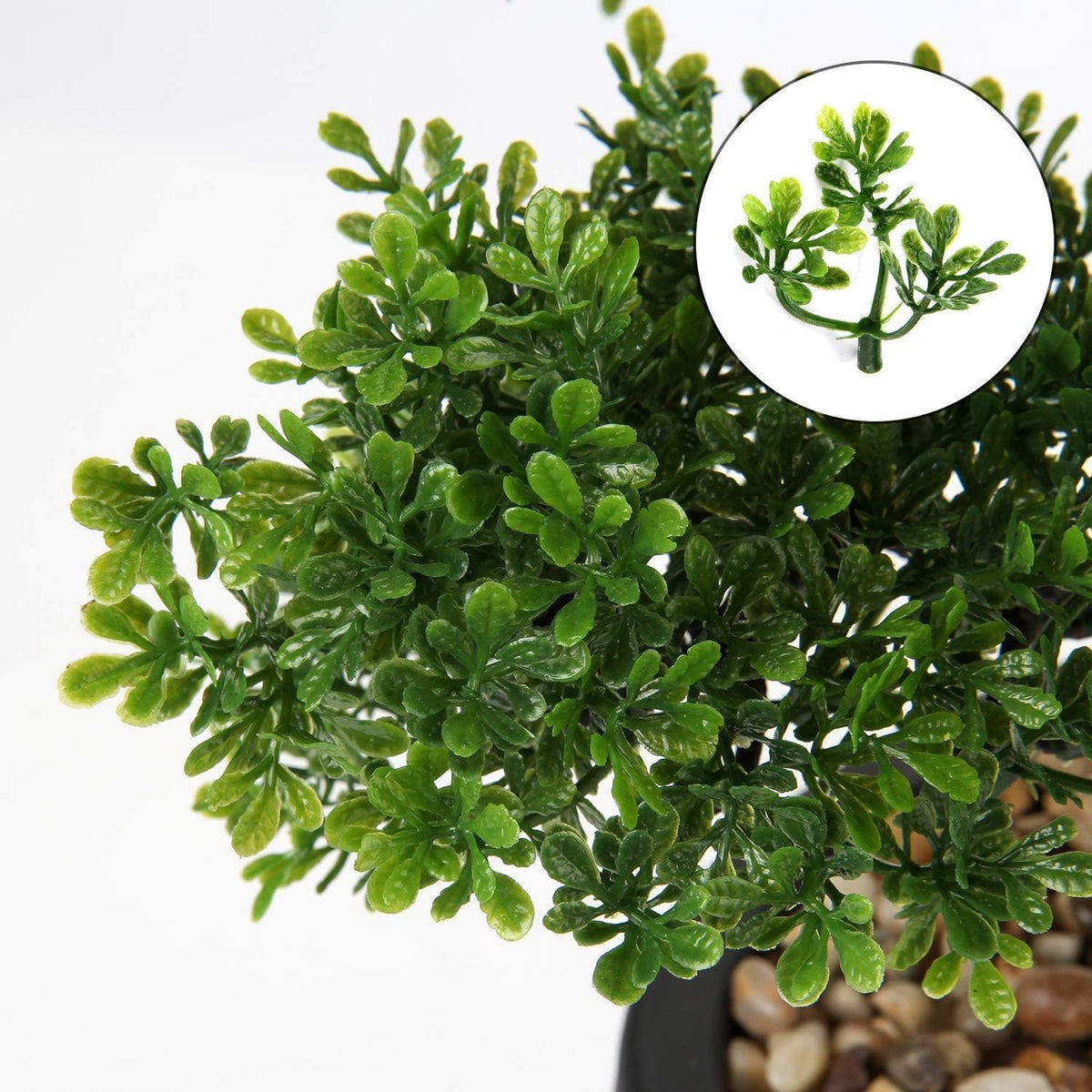 Artificial Bonsai Tree Juniper Faux Plants Indoor Fake Plants Decor with Blue Square Ceramic Pots for Home Table Office Desk Bathroom Shelf Bedroom Living Room Farmhouse Decorations