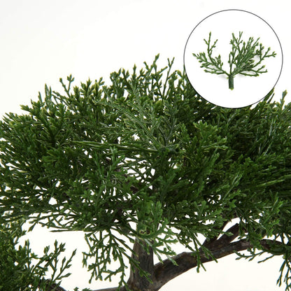 Artificial Bonsai Tree Juniper Faux Plants Indoor Fake Plants Decor with Blue Square Ceramic Pots for Home Table Office Desk Bathroom Shelf Bedroom Living Room Farmhouse Decorations