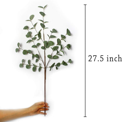 27" Eucalyptus Stems Greenery Stems Eucalyptus Leaf Spray in Green Silk Plastic Plants Floral Artificial Plants for Home Party Wedding Decoration