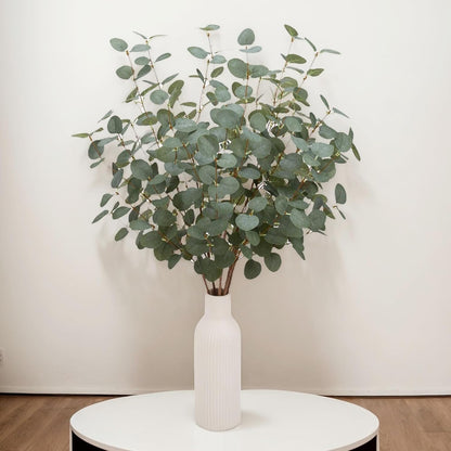 27" Eucalyptus Stems Greenery Stems Eucalyptus Leaf Spray in Green Silk Plastic Plants Floral Artificial Plants for Home Party Wedding Decoration