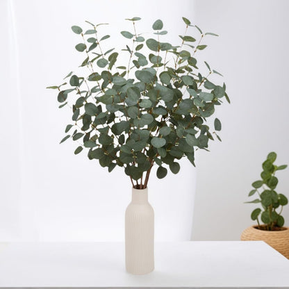 27" Eucalyptus Stems Greenery Stems Eucalyptus Leaf Spray in Green Silk Plastic Plants Floral Artificial Plants for Home Party Wedding Decoration