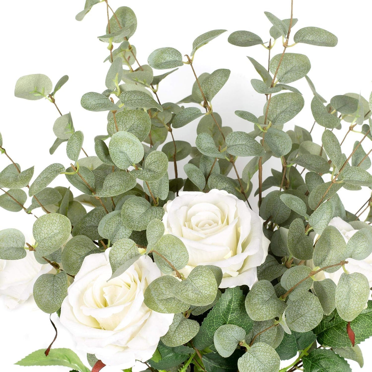 27" Eucalyptus Stems Greenery Stems Eucalyptus Leaf Spray in Green Silk Plastic Plants Floral Artificial Plants for Home Party Wedding Decoration