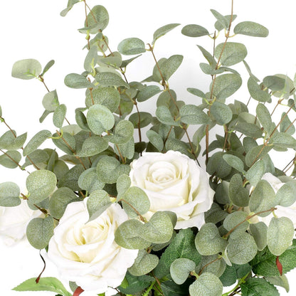 27" Eucalyptus Stems Greenery Stems Eucalyptus Leaf Spray in Green Silk Plastic Plants Floral Artificial Plants for Home Party Wedding Decoration