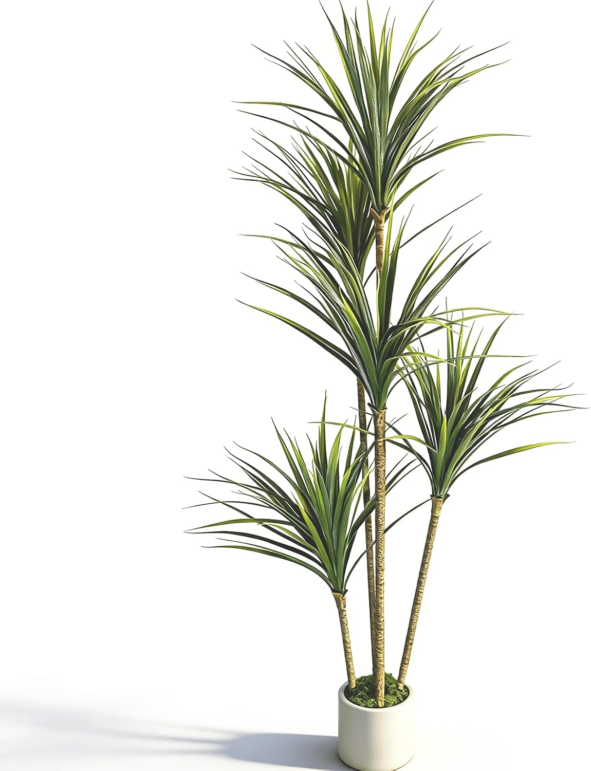 Dracaena Artificial Plant (Dragon Tree) - 5FT Artificial Plants Indoor with Realistic Resin Trunk and Lifelike Leaves - Artificial Trees for Home Decor Indoor, Faux Dracaena Marginata