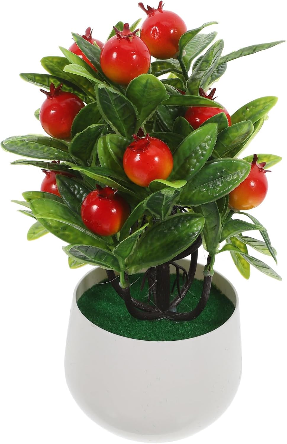 Xmas Fake Small Potted Fruit Plant Model Mini Bonsai Tree
