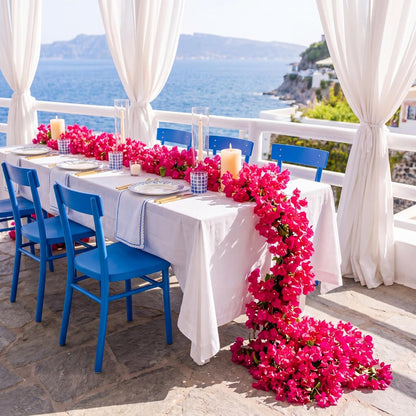 Thiccywoov 4 Pcs 5.9 ft Bougainvillea Artificial Flower Garland Faux Bougainvillea Wreaths Tropical Hawaiian Floral Vine for Bachelorette Birthday Summer Dancing Queen Party Wedding Arch Table Decor