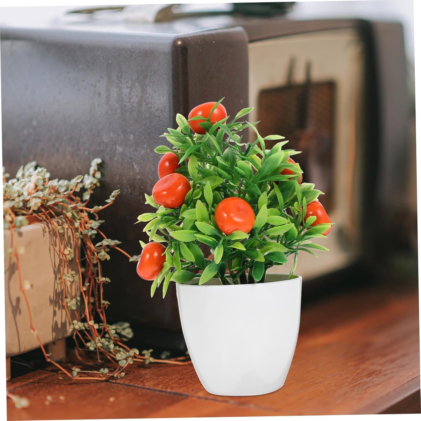 Mini Artificial Pomegranate Fruit Tree Bonsai for Decor Easy-to-Clean Fruit Tree Model