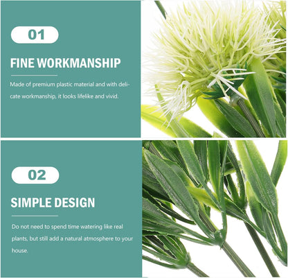 4 pcs Fake Dandelions Ornaments Artificial Dandelion Flowers 11.81 in Lifelike Faux Dandelion Picks for Vase Table Centerpieces Home Office Shop Decor