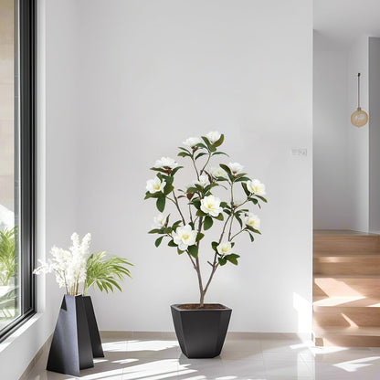 Artificial Magnolia Tree 5ft – Realistic Faux Plant with Adjustable Branches, Elegant Blooms, Easy to Assemble & Low Maintenance for Home & Office Décor