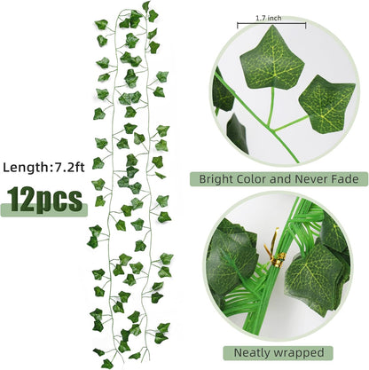 Artificial Fake Ivy Vines Garlands for Room Decor（12 Pack 86Ft）