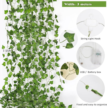 Artificial Fake Ivy Vines Garlands for Room Decor（12 Pack 86Ft）