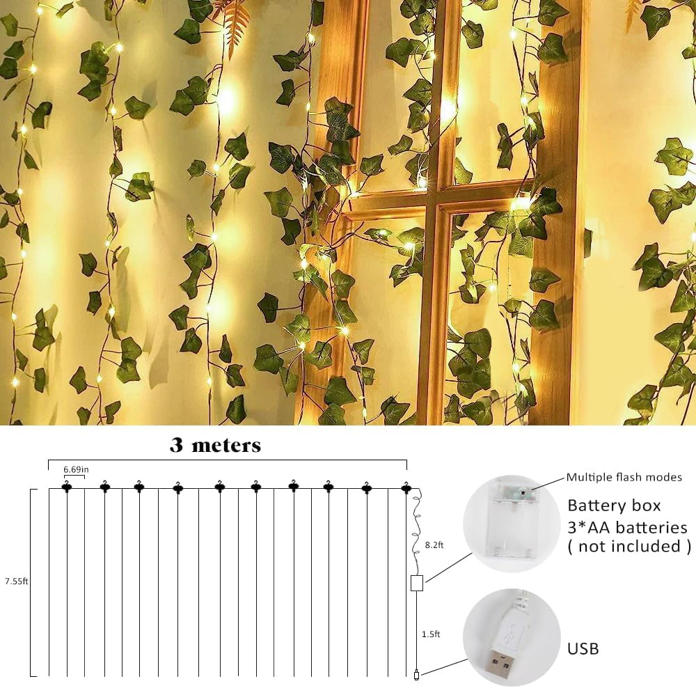 Artificial Fake Ivy Vines Garlands for Room Decor（12 Pack 86Ft）