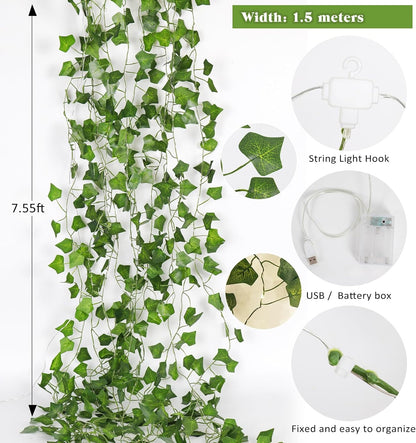 Artificial Fake Ivy Vines Garlands for Room Decor（12 Pack 86Ft）