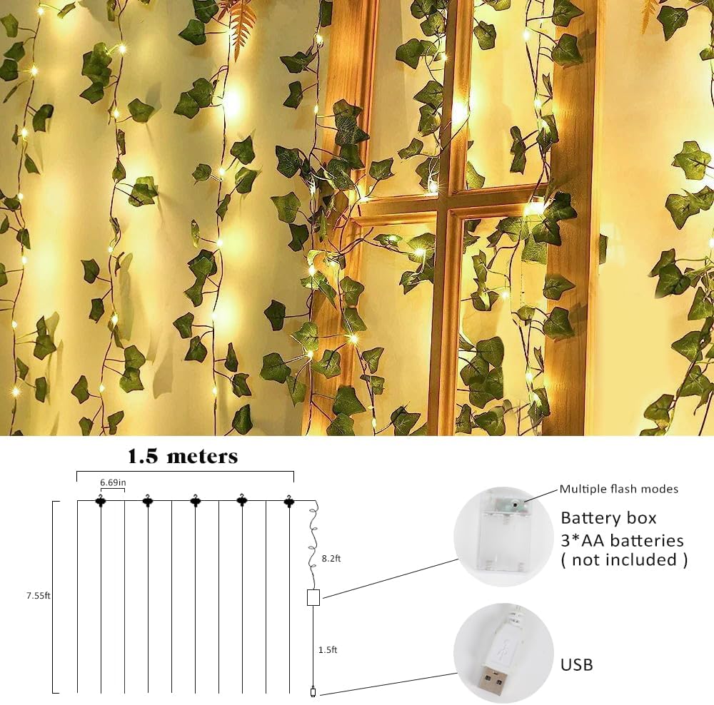 Artificial Fake Ivy Vines Garlands for Room Decor（12 Pack 86Ft）