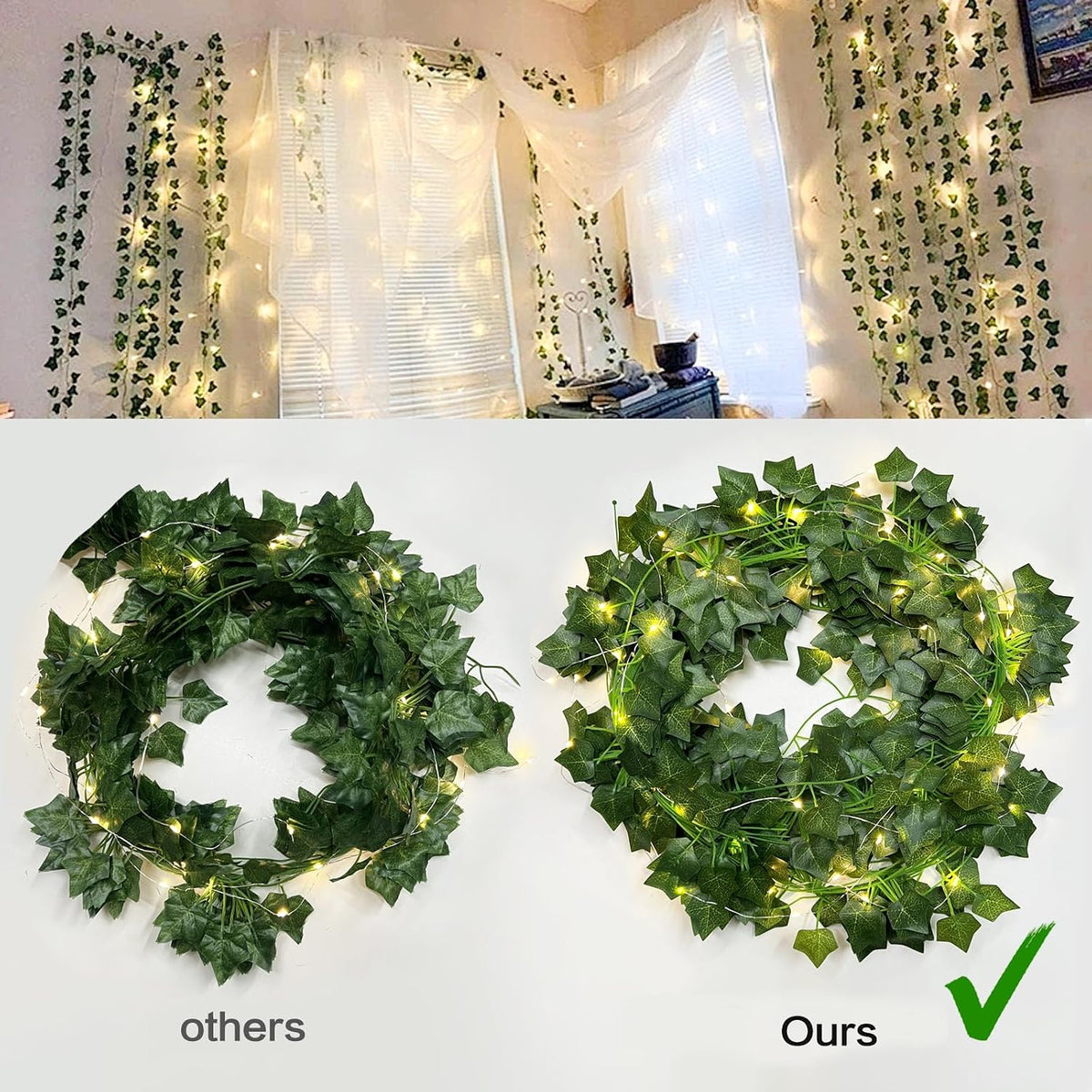 Artificial Fake Ivy Vines Garlands for Room Decor（12 Pack 86Ft）