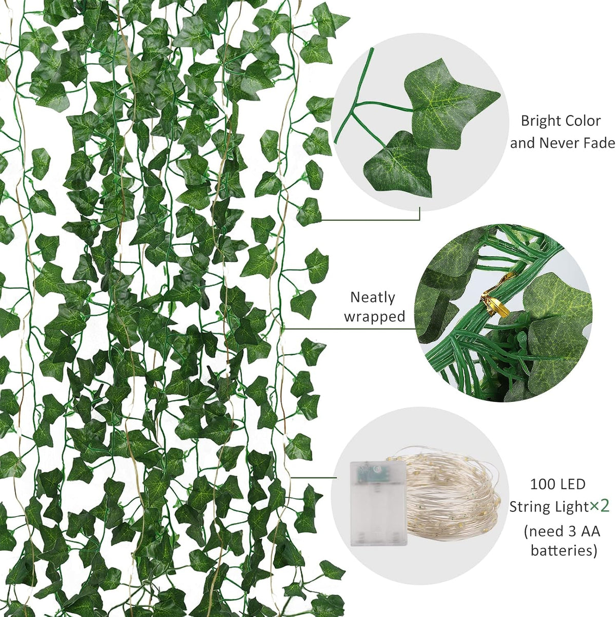 Artificial Fake Ivy Vines Garlands for Room Decor（12 Pack 86Ft）