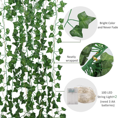 Artificial Fake Ivy Vines Garlands for Room Decor（12 Pack 86Ft）
