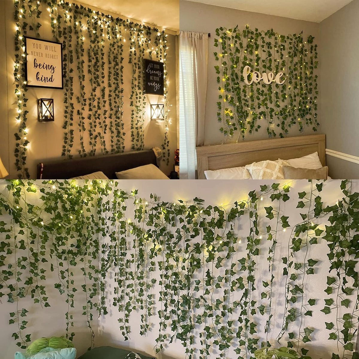 Artificial Fake Ivy Vines Garlands for Room Decor（12 Pack 86Ft）