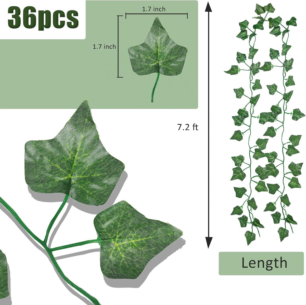 Artificial Fake Ivy Vines Garlands for Room Decor（12 Pack 86Ft）