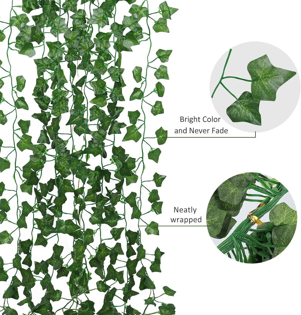 Artificial Fake Ivy Vines Garlands for Room Decor（12 Pack 86Ft）