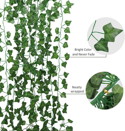 Artificial Fake Ivy Vines Garlands for Room Decor（12 Pack 86Ft）
