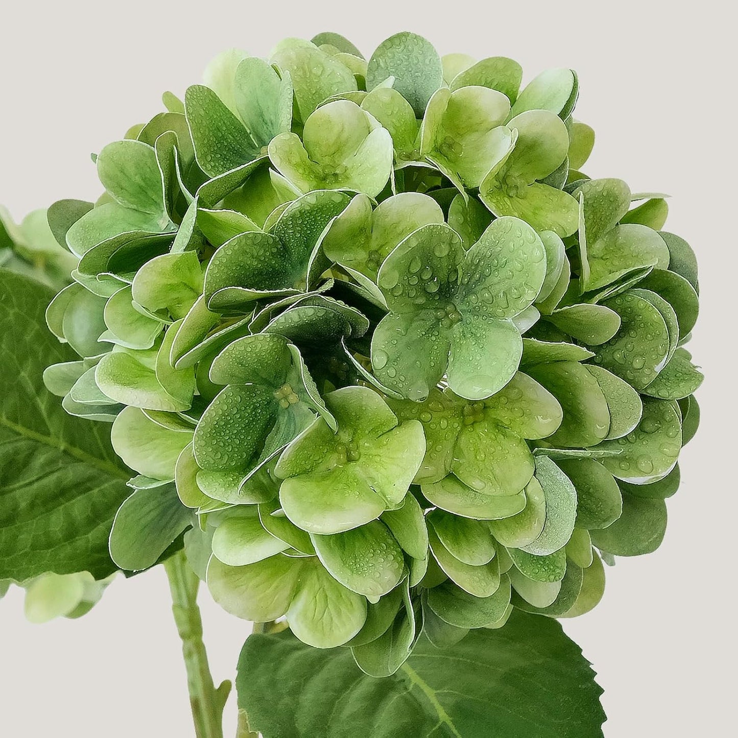 4PCS 19.6Inch Violet Blue Faux Hydrangea Artificial Flowers Silk Latex Realistic Full Large Hydrangeas Spring Long Stem Leaves Bouquet Plants for Tall Vase Table Garden Arrangements