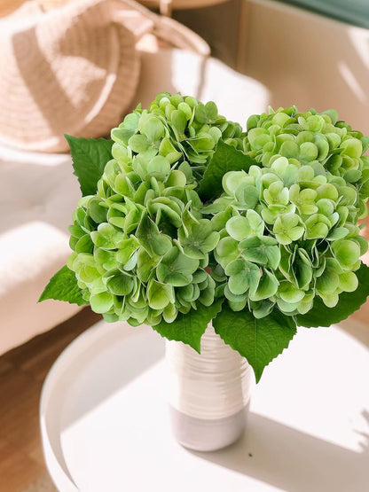 4PCS 19.6Inch Violet Blue Faux Hydrangea Artificial Flowers Silk Latex Realistic Full Large Hydrangeas Spring Long Stem Leaves Bouquet Plants for Tall Vase Table Garden Arrangements