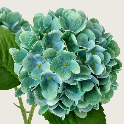 4PCS 19.6Inch Violet Blue Faux Hydrangea Artificial Flowers Silk Latex Realistic Full Large Hydrangeas Spring Long Stem Leaves Bouquet Plants for Tall Vase Table Garden Arrangements