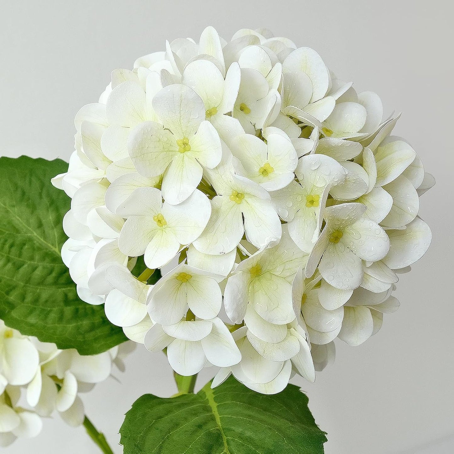 4PCS 19.6Inch Violet Blue Faux Hydrangea Artificial Flowers Silk Latex Realistic Full Large Hydrangeas Spring Long Stem Leaves Bouquet Plants for Tall Vase Table Garden Arrangements
