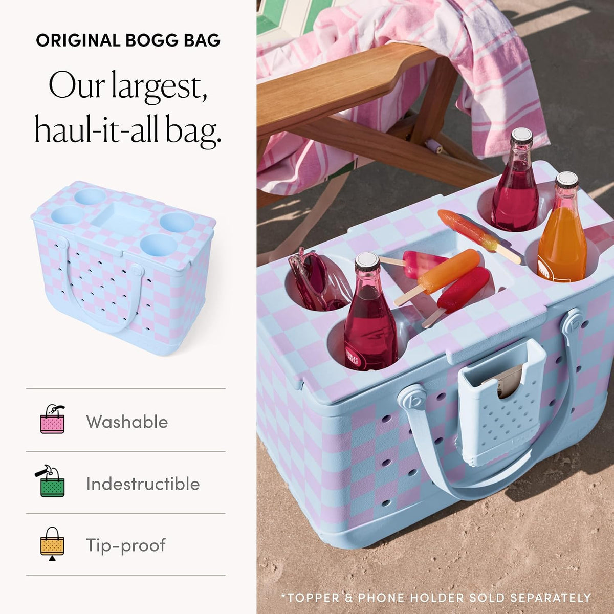 Original Large Tote – 19” x 14” x 9” – Essential Bags for Beach, Pool, Boat, Sports, Tailgating, Cruise