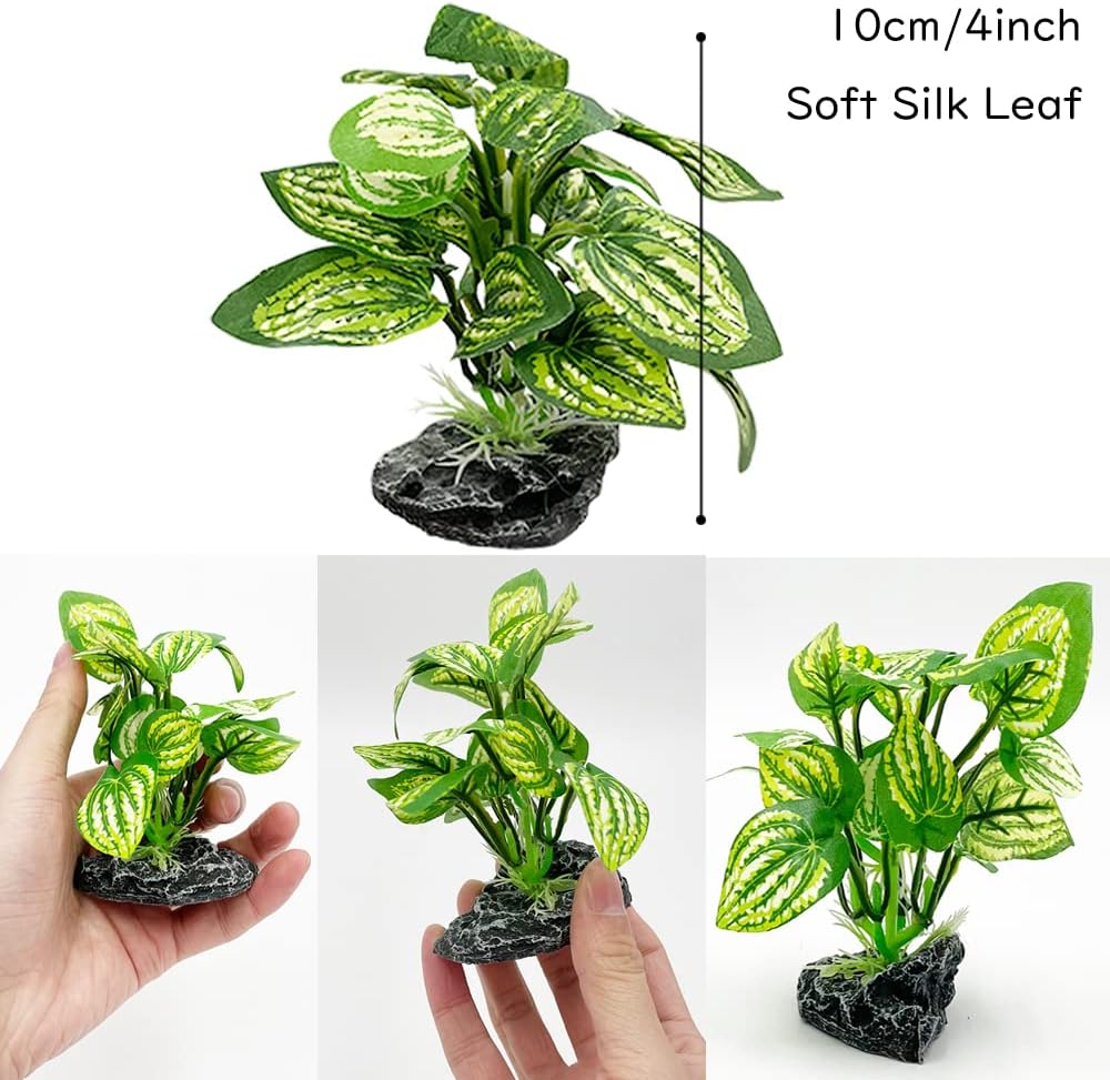 Fish Tank Decorations Aquarium Decoration Ornaments Accessories Betta Fish Hides Cave Rest Soft Leaf (Mix-Leaf-Set-C)