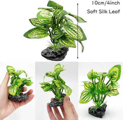 Fish Tank Decorations Aquarium Decoration Ornaments Accessories Betta Fish Hides Cave Rest Soft Leaf (Mix-Leaf-Set-C)