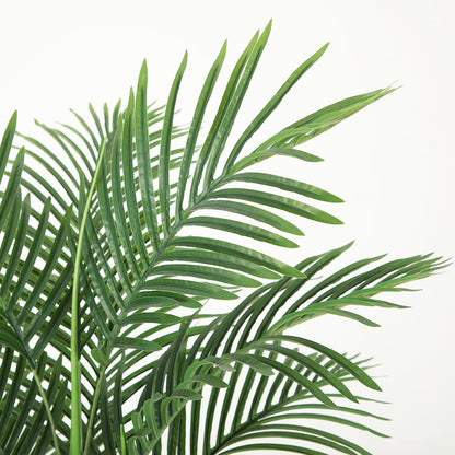 8ft Tall UV Resistant Faux Palm Tree, 96in Artificial Palm Tree Indoor Outdoor, Fake Tree with Real Bark and Realistic Leaves and for Home House Office Living Room Yard Patio.