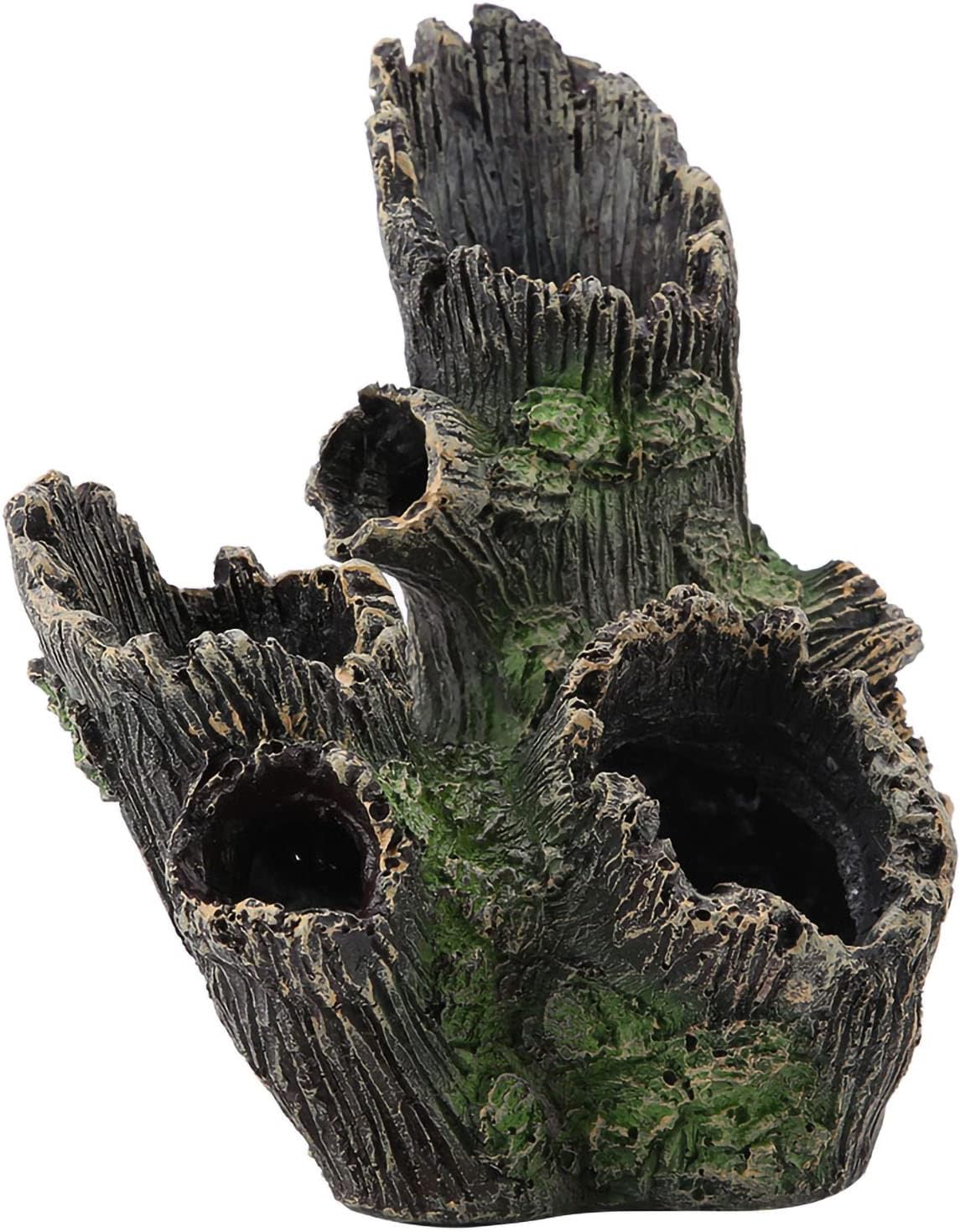 Trunk Aquarium, Aquarium Driftwood Ornaments Resin Wood Trunk Fish Tank Decoration Betta Fish Hideout Caves Decorations for Turtles, Reptiles