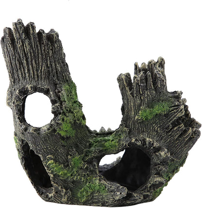 Trunk Aquarium, Aquarium Driftwood Ornaments Resin Wood Trunk Fish Tank Decoration Betta Fish Hideout Caves Decorations for Turtles, Reptiles