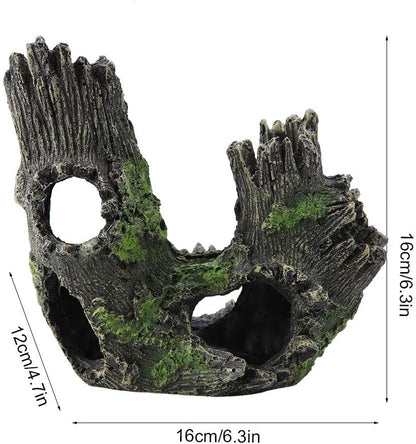 Trunk Aquarium, Aquarium Driftwood Ornaments Resin Wood Trunk Fish Tank Decoration Betta Fish Hideout Caves Decorations for Turtles, Reptiles
