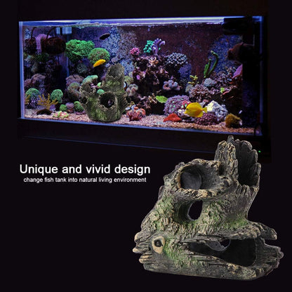 Trunk Aquarium, Aquarium Driftwood Ornaments Resin Wood Trunk Fish Tank Decoration Betta Fish Hideout Caves Decorations for Turtles, Reptiles
