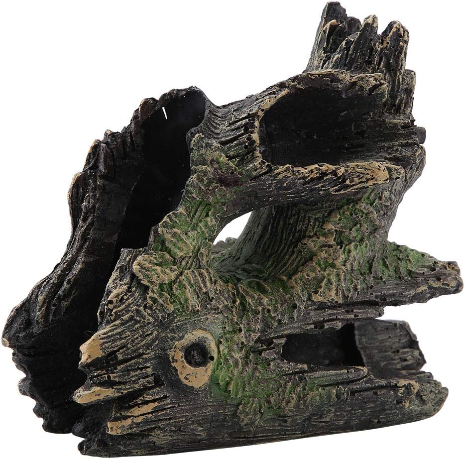 Trunk Aquarium, Aquarium Driftwood Ornaments Resin Wood Trunk Fish Tank Decoration Betta Fish Hideout Caves Decorations for Turtles, Reptiles
