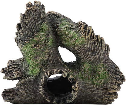 Trunk Aquarium, Aquarium Driftwood Ornaments Resin Wood Trunk Fish Tank Decoration Betta Fish Hideout Caves Decorations for Turtles, Reptiles